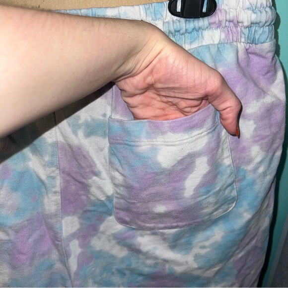 Purple/Blue Tie Dye Mens Shorts - Picture 6 of 6